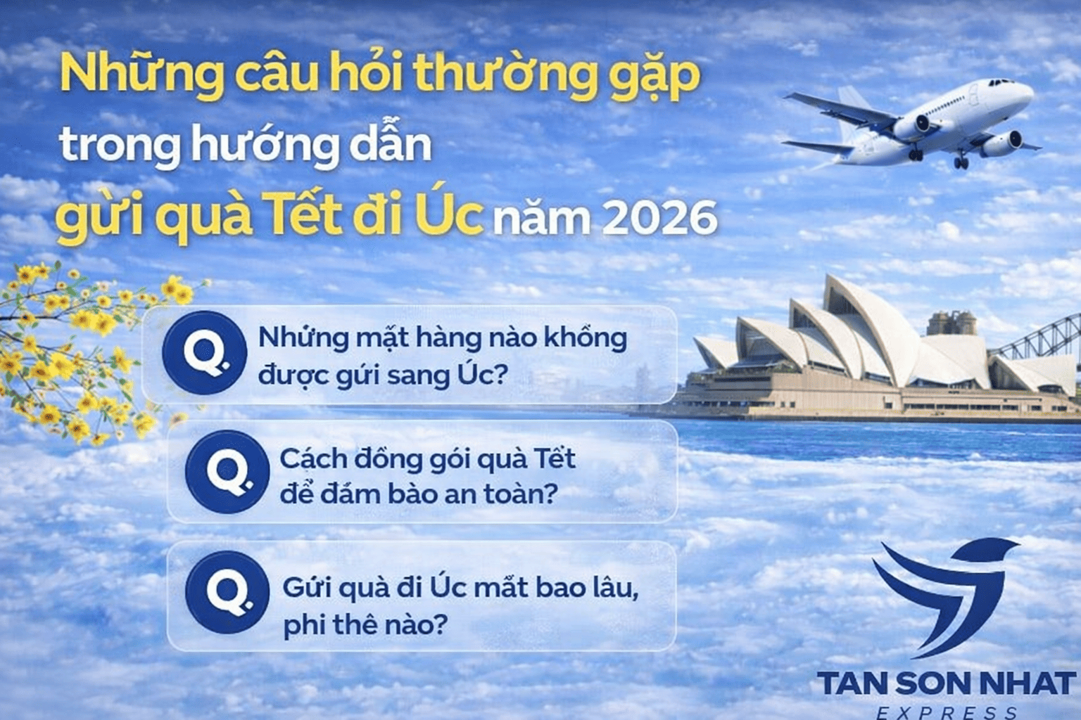 Những câu hỏi thường gặp trong hướng dẫn gửi quà Tết đi Úc năm 2026