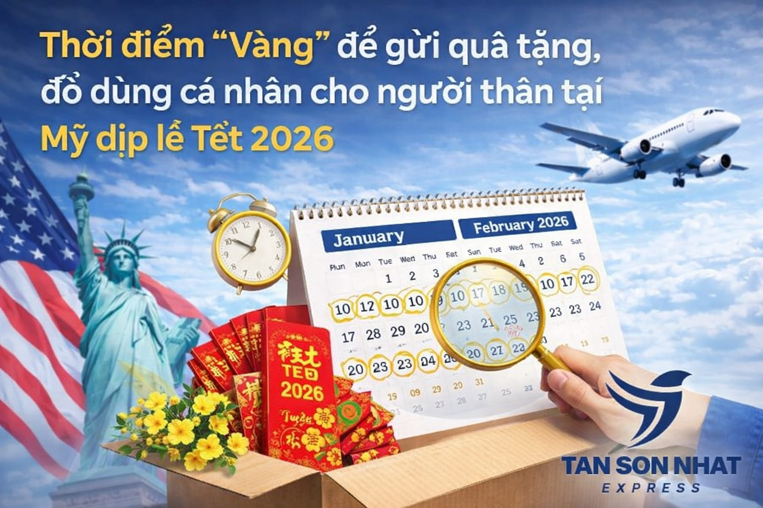 Gửi quà tặng, đồ dùng cá nhân cho người thân tại Mỹ dịp lễ Tết
